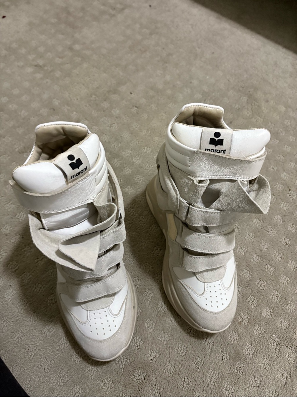 Isabel Marant Balskee high-top leather wedge sneakers White - Picture 4 of 5
